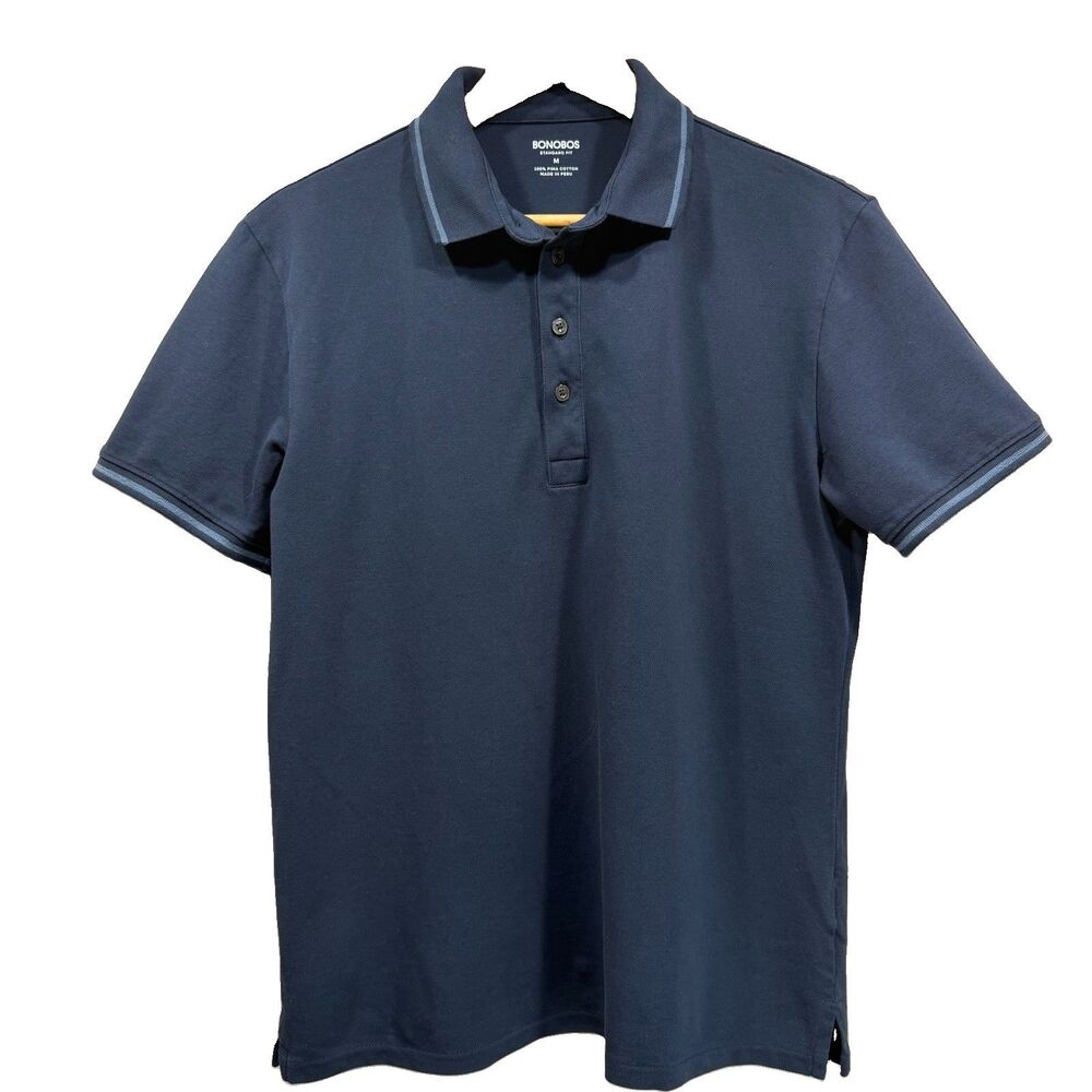 BONOBOS Men's Size M Standard Fit Cotton Stretch Performance Active Golf Shirt